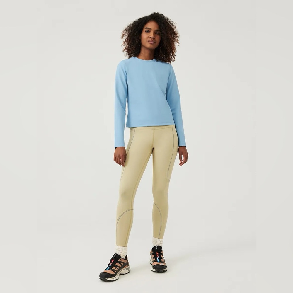 OUTDOOR VOICES FrostKnit Leggings UPF 50 in Tan Beige Camel Neutral